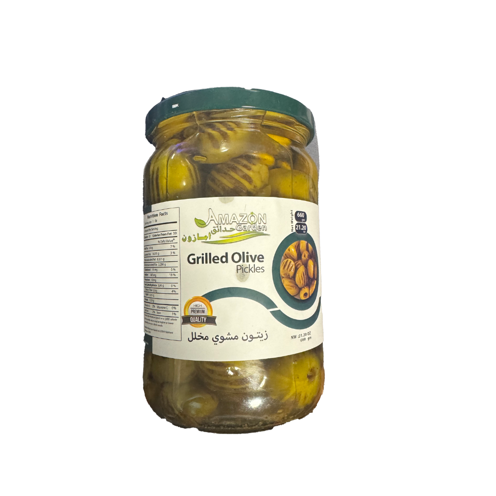 Amazon Garden Gilled Green Olives 660gr - Sahara Specialty Foods