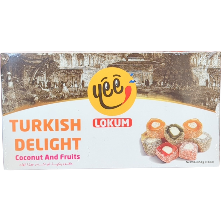 Yee Lokum Turkish Delight Coconut & Fruits 454g - Sahara Specialty Foods
