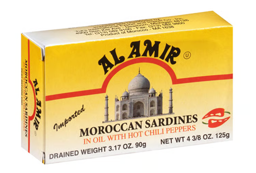 AL AMIR MOROCCAN SARDINES IN SPICY VEGETABLE OIL 120 GR