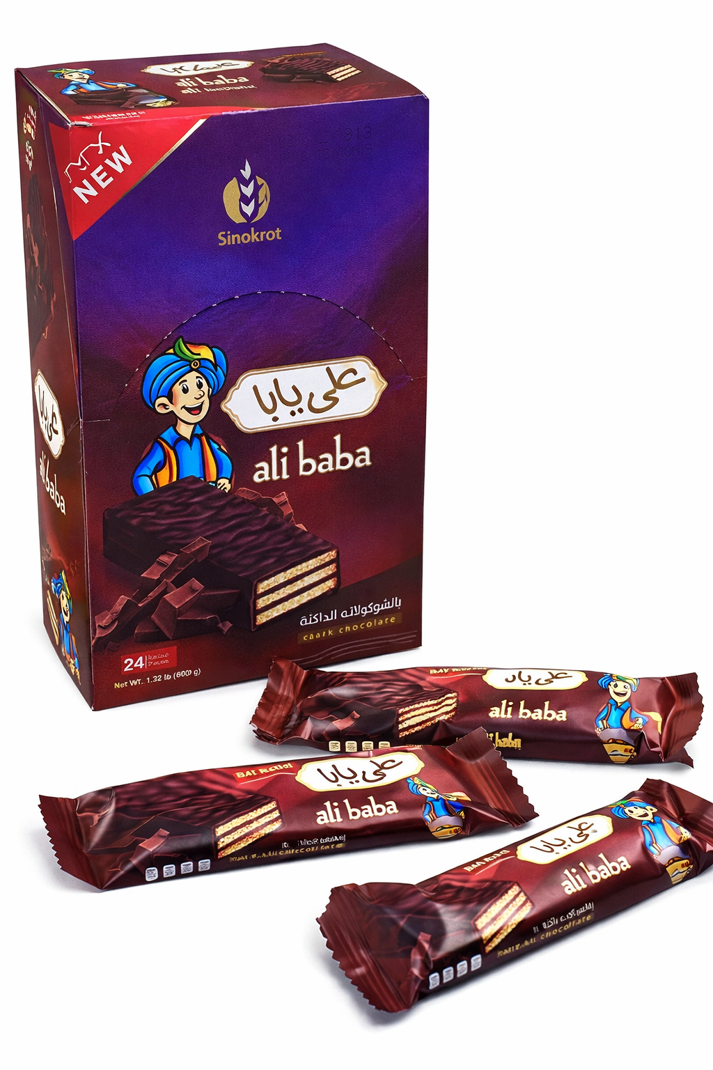 ALI BABA DARK CHOCOLATE COATED WAFER 24*25 GR