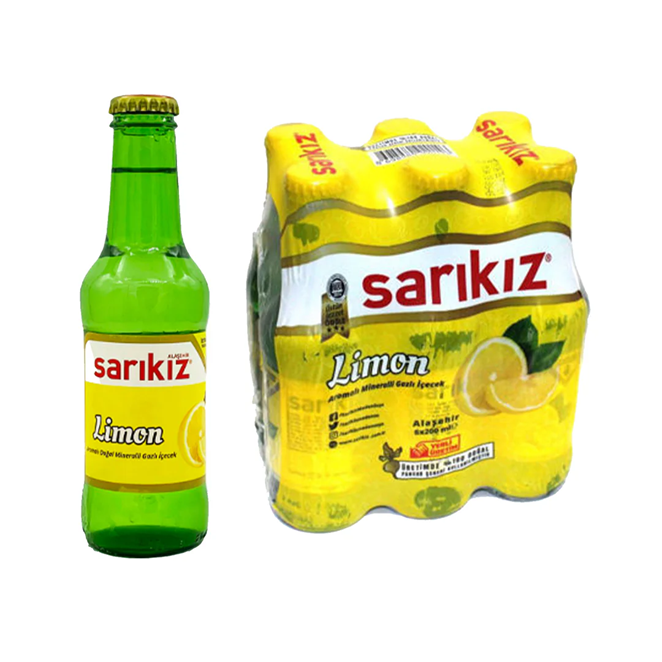 Sarikiz Sparkling Mineral Soda Lemon Flavor 6 x 200ml - Sahara Specialty Foods