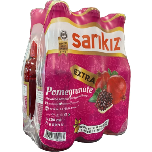 Sarikiz Sparkling Mineral Soda Pomegranate Flavor 6x200ml - Sahara Specialty Foods