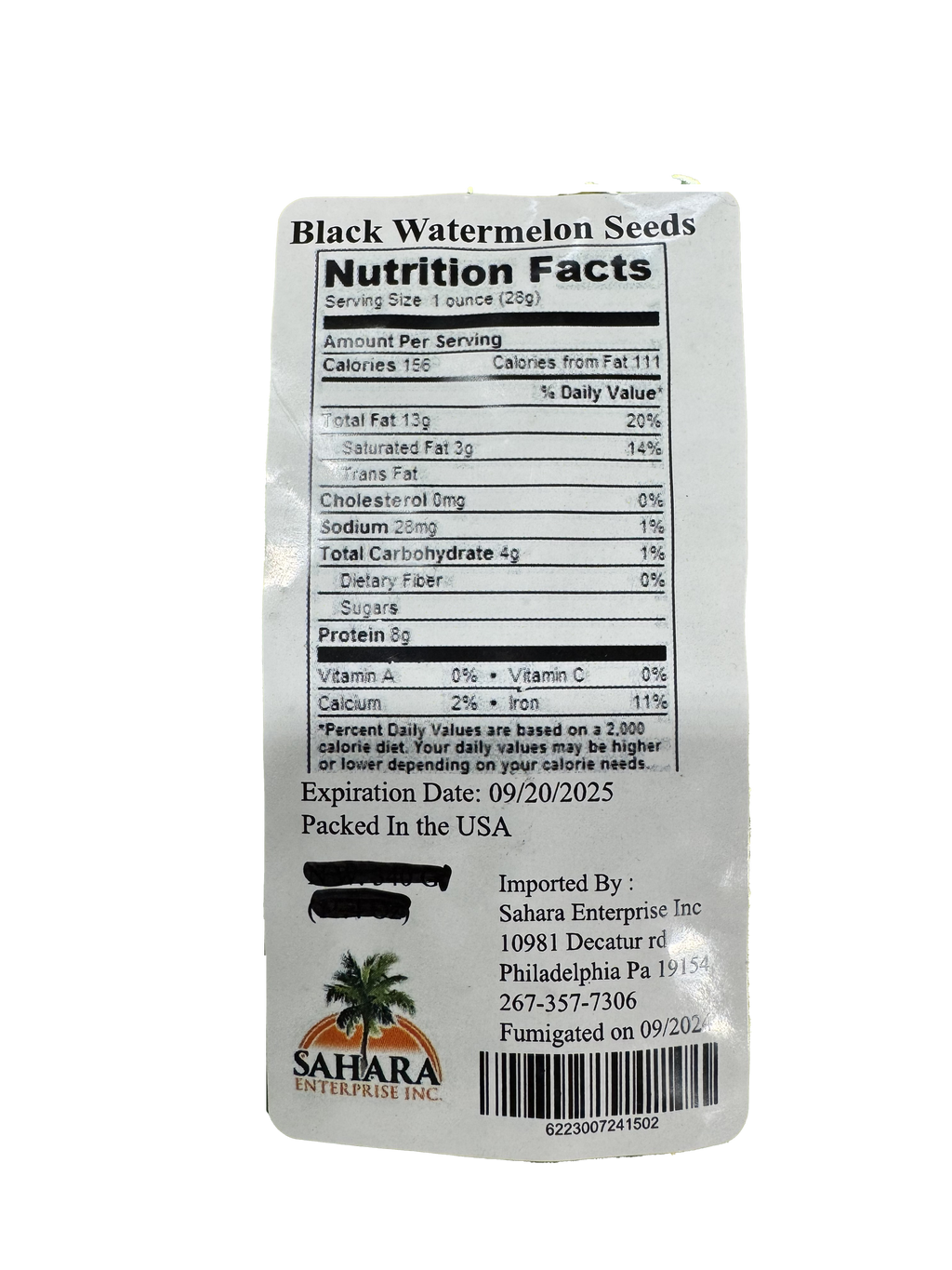 Sahara Crunchy Nuts Black Watermelon Seeds 300g - Sahara Specialty Foods