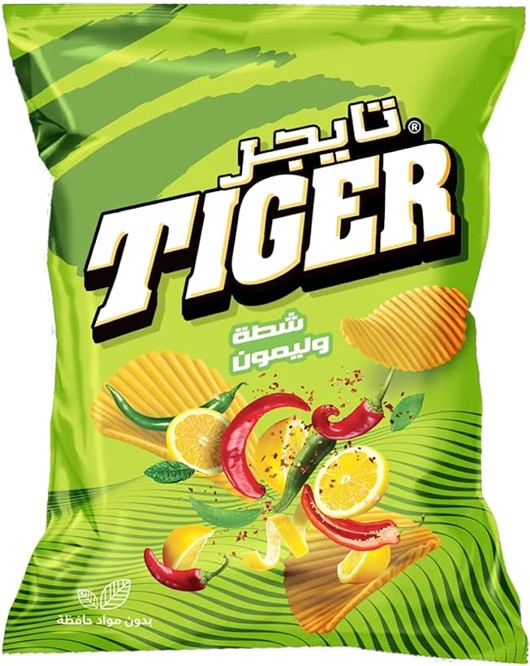 TIGER CHIPS CHILI & LEMON FLAVOR 200 GR