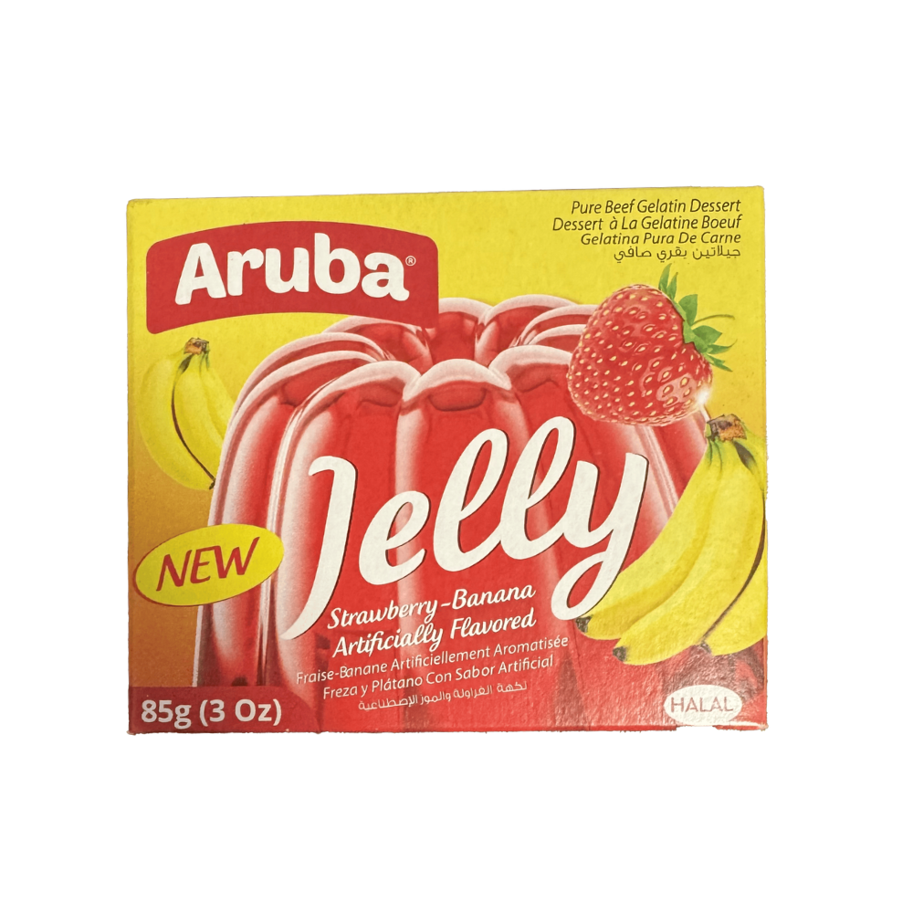 Aruba Halal Jello Strawberry-Banana Flavor 85g - Sahara Specialty Foods