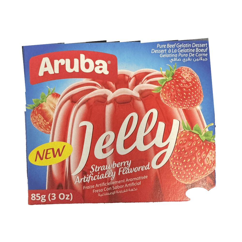 Aruba Halal Jello Strawberry Flavor 85g - Sahara Specialty Foods