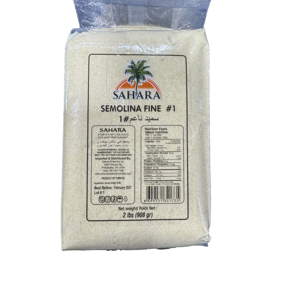 Sahara Semolina Fine No. 1 2lbs - Sahara Specialty Foods