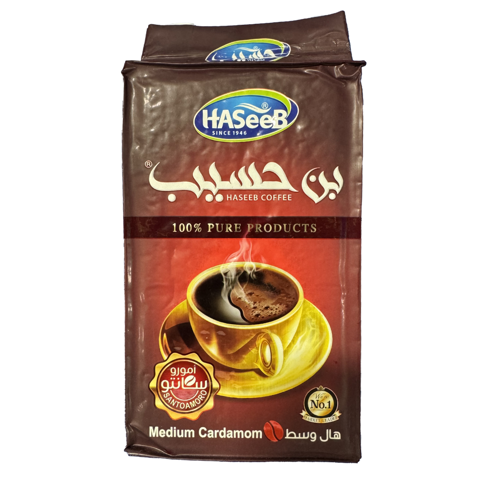قهوة حسيب متوسطة مع الهيل 500 غرام