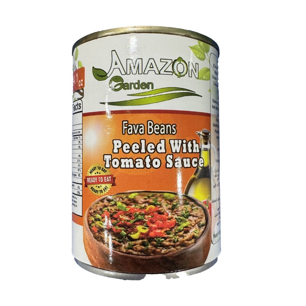 Amazon Garden Fava Beans Peeled w/ Tomato Sauce 400Gr - Sahara Specialty Foods