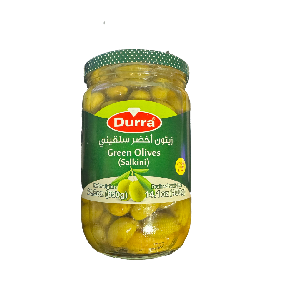 Durra Green Olives Salkini 650g - Sahara Specialty Foods