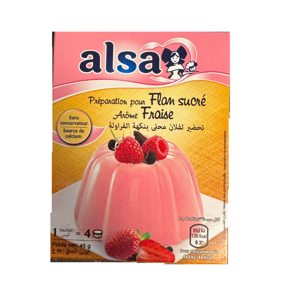 Alsa Flan Strawberry Flavor 45g - Sahara Specialty Foods