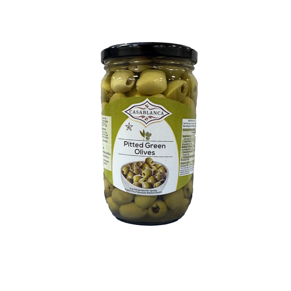 CASABLANCA PITTED GREEN OLIVES 1 KG - Sahara Specialty Foods