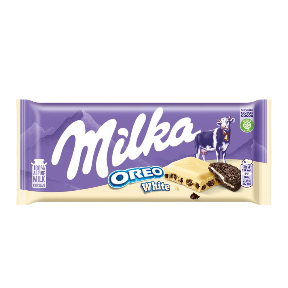 Milka Chocolate Bar W/ Oreo White 100g - Sahara Specialty Foods