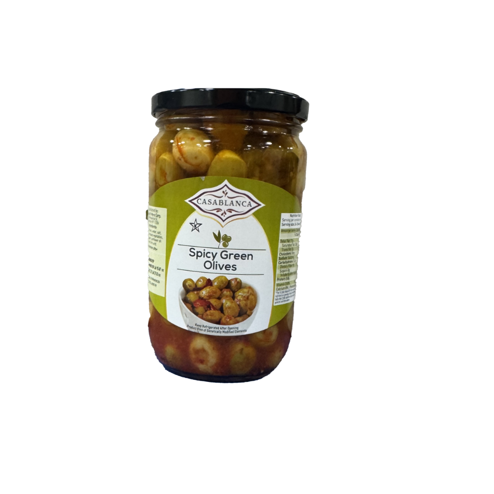 CASABLANCA SPICY GREEN OLIVES 1 KG - Sahara Specialty Foods