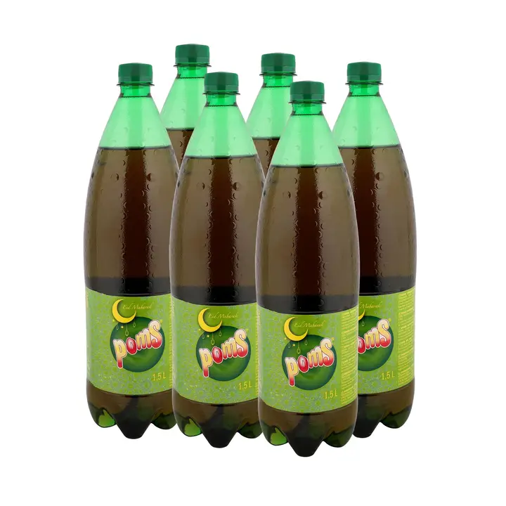 POMS APPLE FLAVORED SODA 6 X 1.5 LT