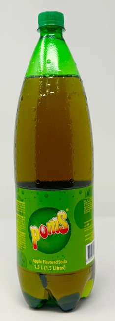 POMS APPLE FLAVORED SODA 1.5 LT
