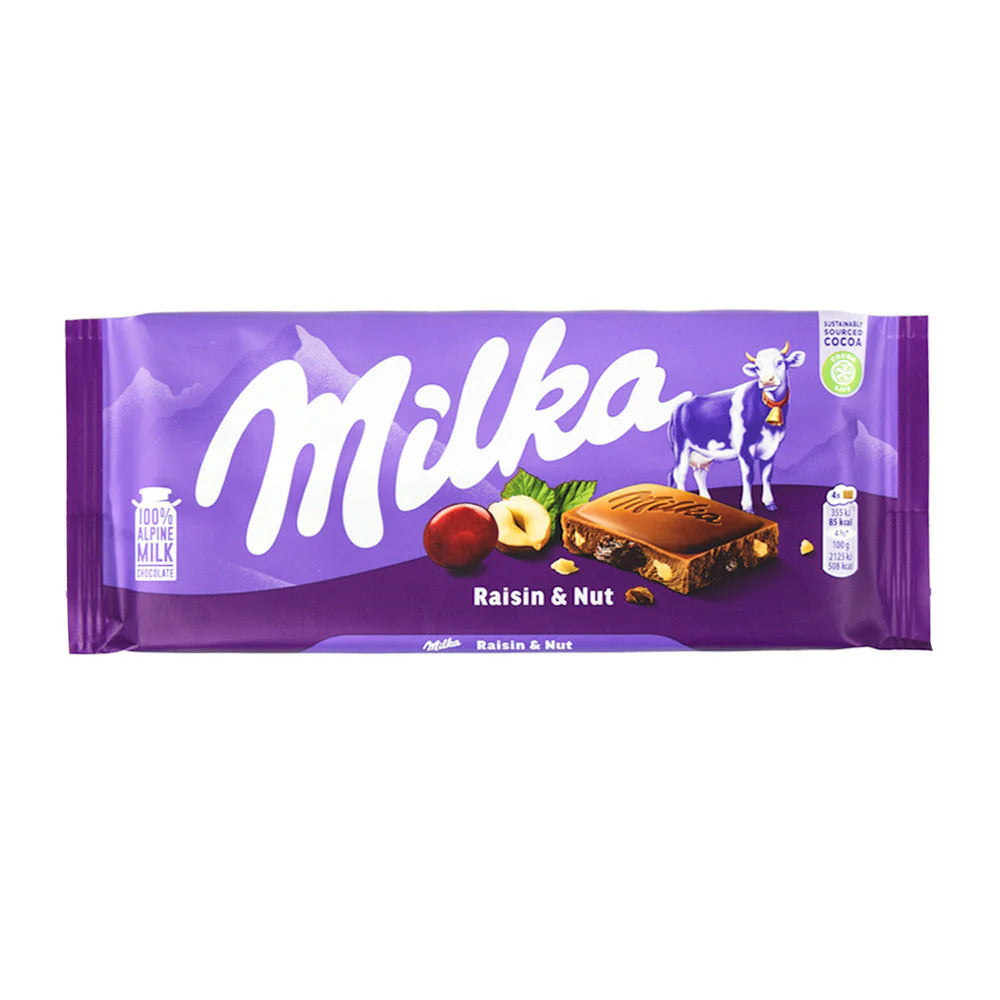 Milka Chocolate Bar W/ Raisins & Nuts 100g - Sahara Specialty Foods