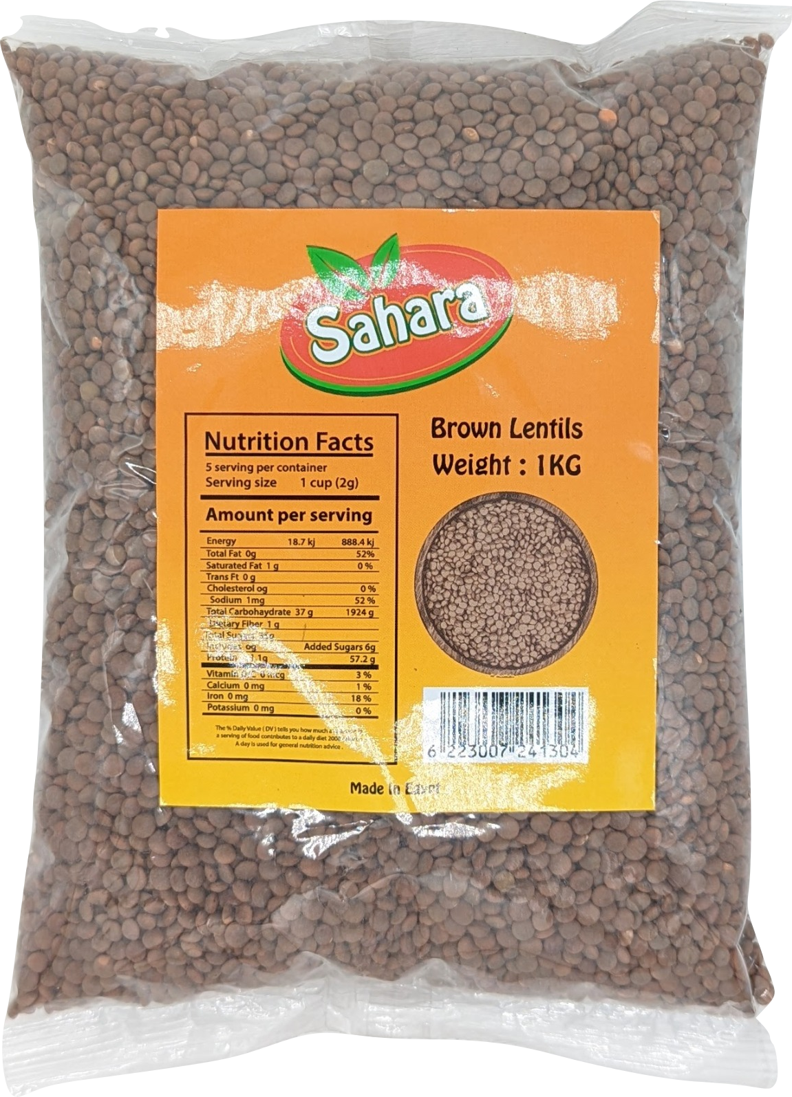 Sahara Brown Lentils 1kg - Sahara Specialty Foods