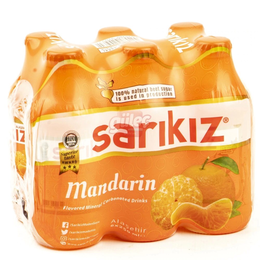 Sarikiz Mineral Water Mandarin 250ml 6-pack - Sahara Specialty Foods